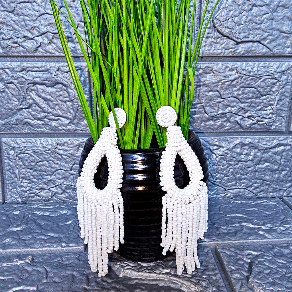 Beaded Tassel Drop Earring