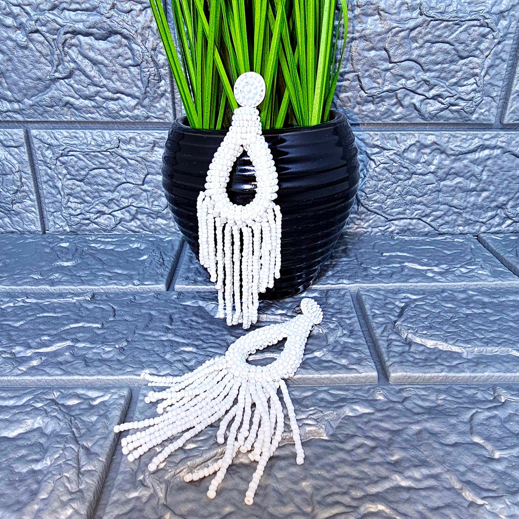 Beaded Tassel Drop Earring