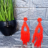 Drew Drop Bead Tassel Earring