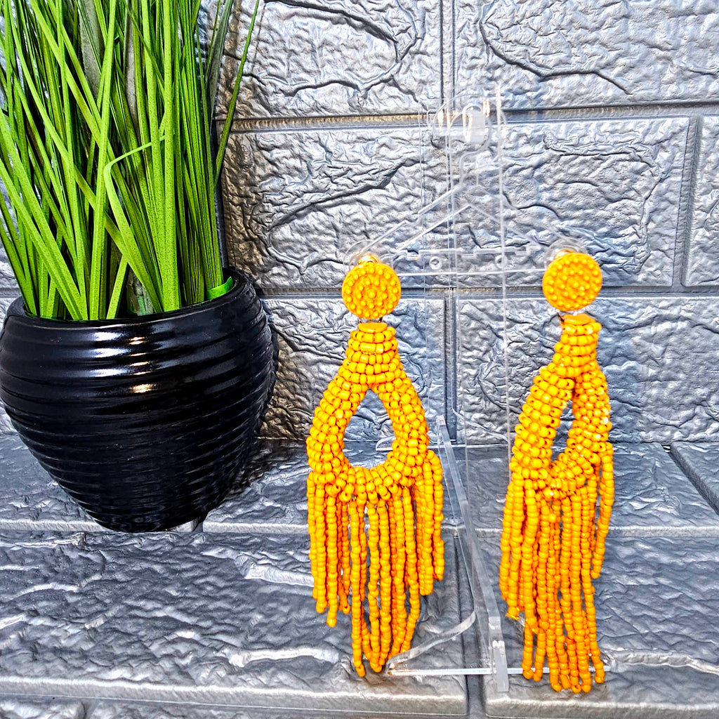 Beaded Tassel Drop Earring