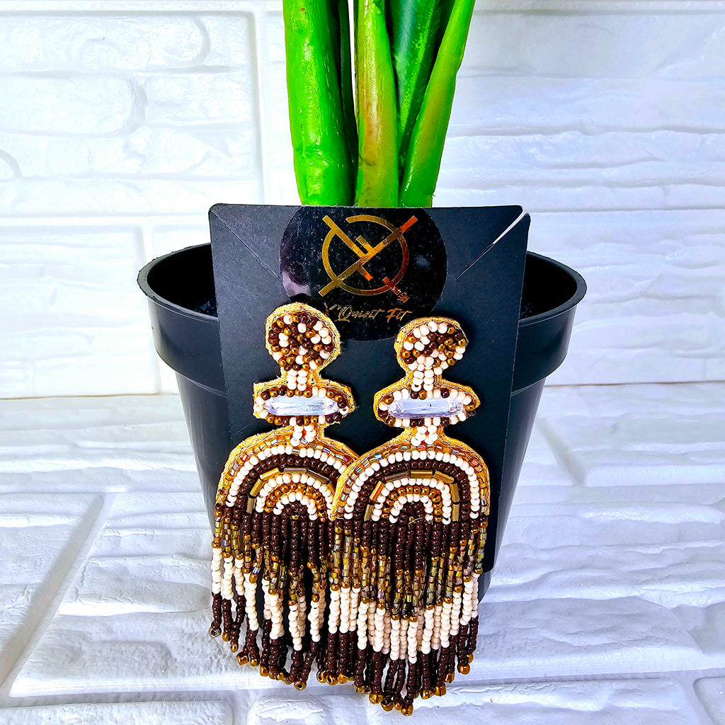 Beaded Dangle Tassel Earring