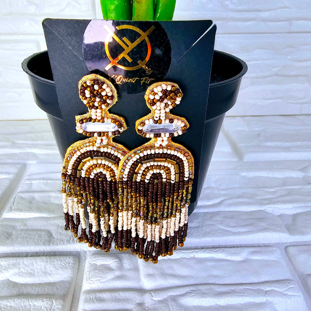 Beaded Dangle Tassel Earring