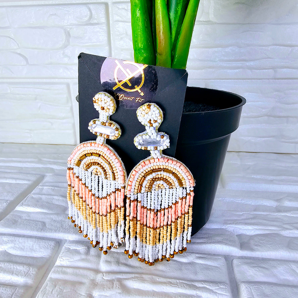 Beaded Dangle Tassel Earring