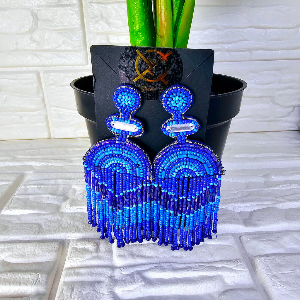 Beaded Dangle Tassel Earring