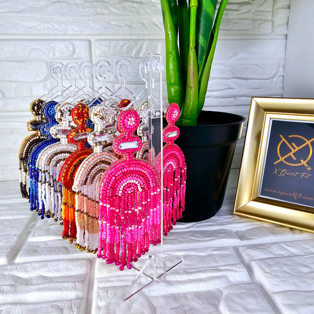 Beaded Dangle Tassel Earring