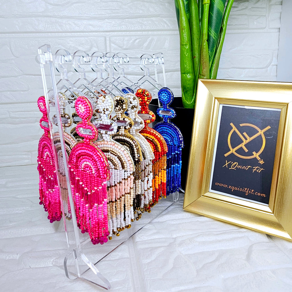 Beaded Dangle Tassel Earring