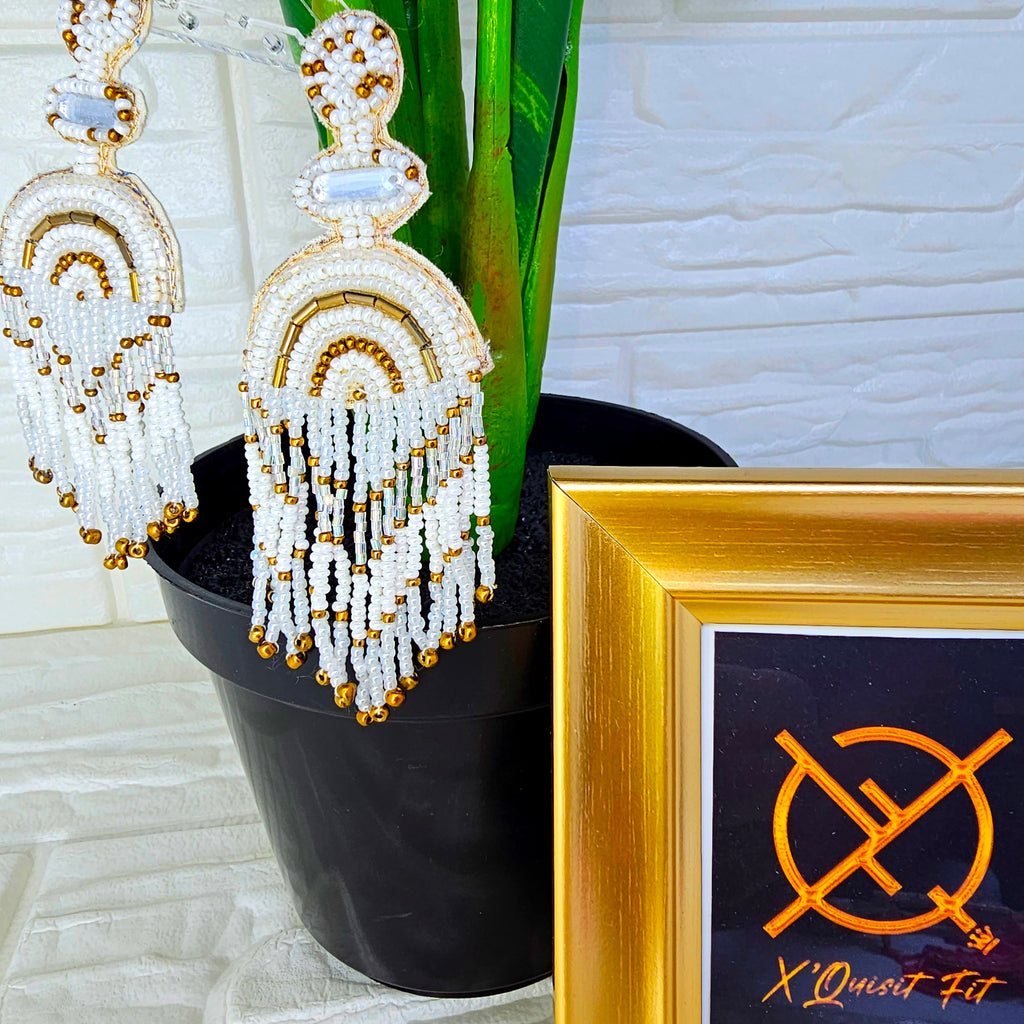 Beaded Dangle Tassel Earring