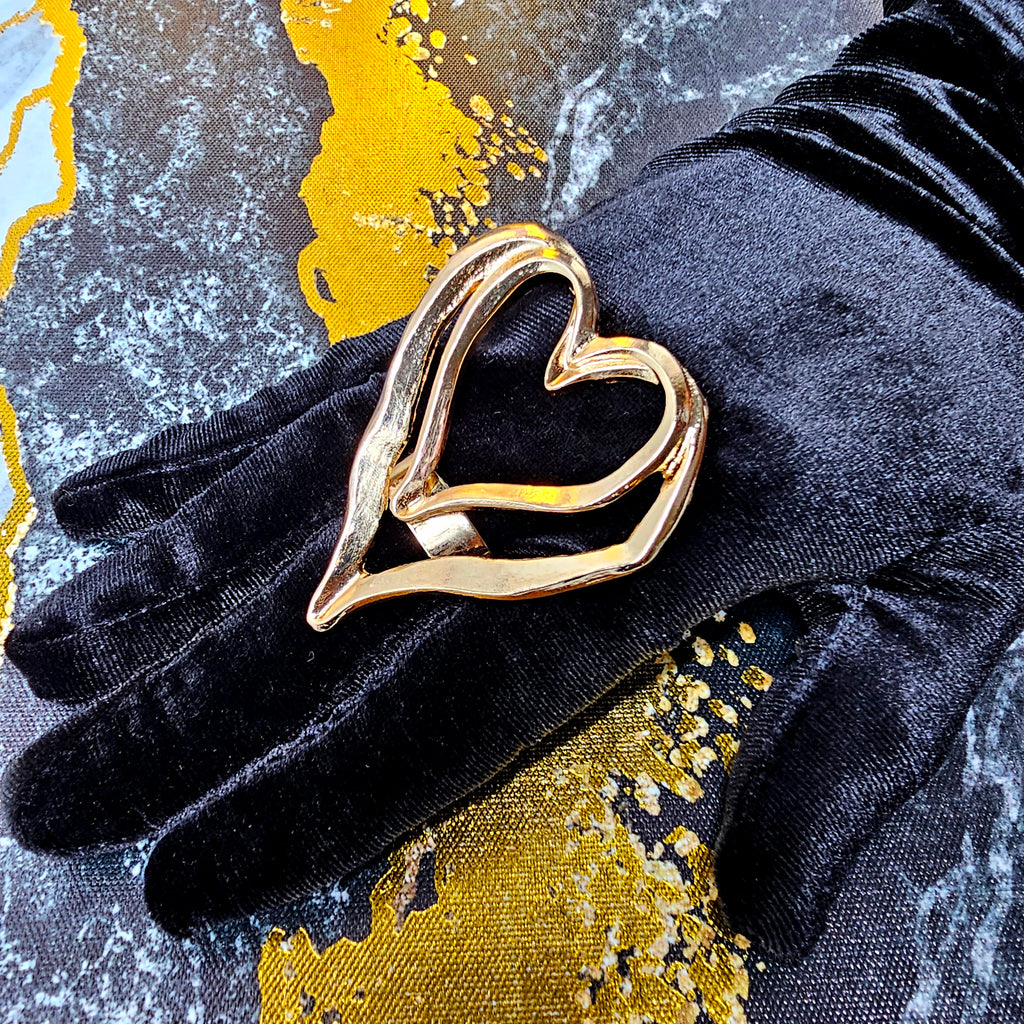 Double Hearted Statement Ring