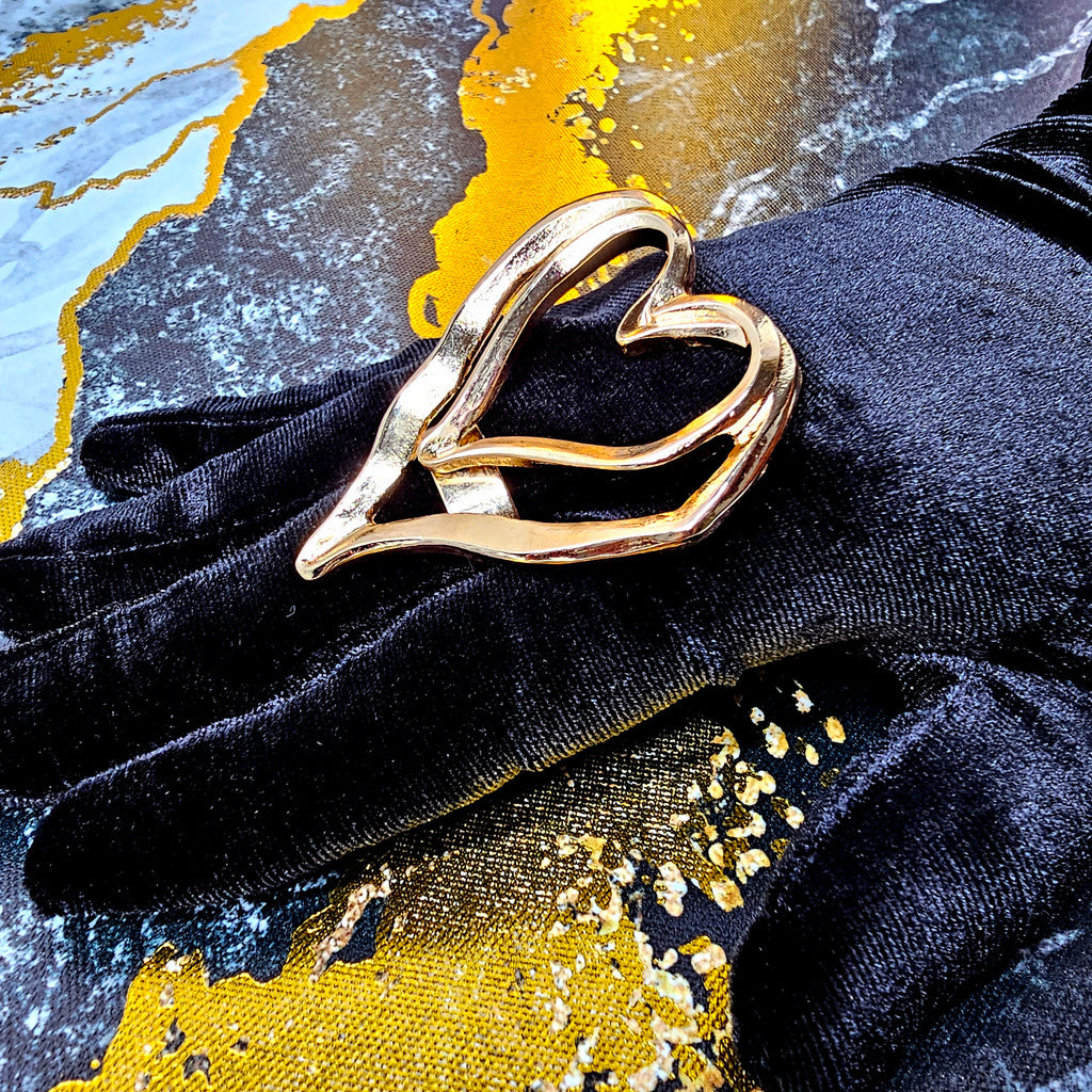 Double Hearted Statement Ring