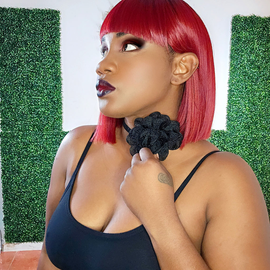 Black Rose Choker Necklace