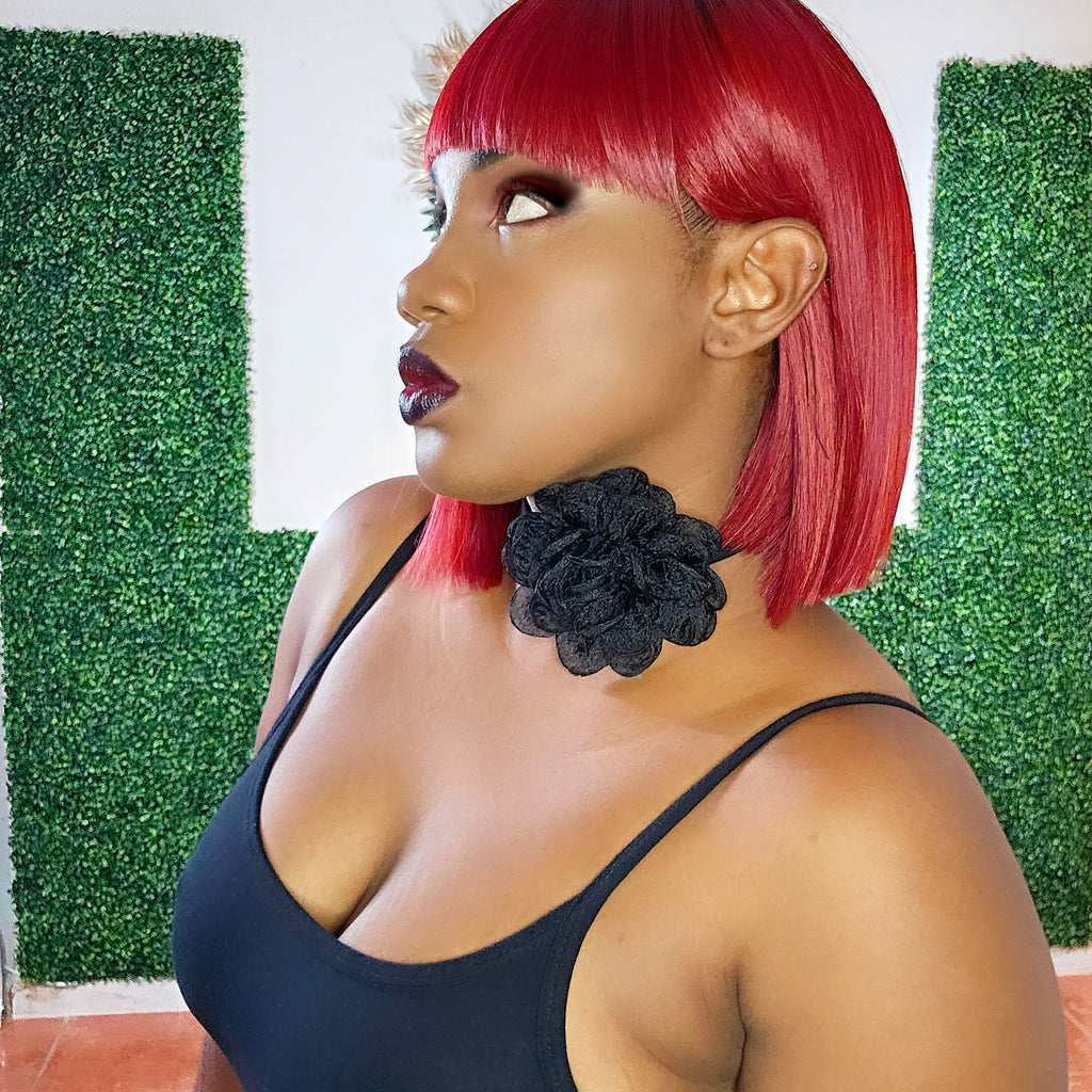 Black Rose Choker Necklace