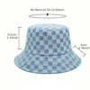 Checker Board Denim Bucket Hat