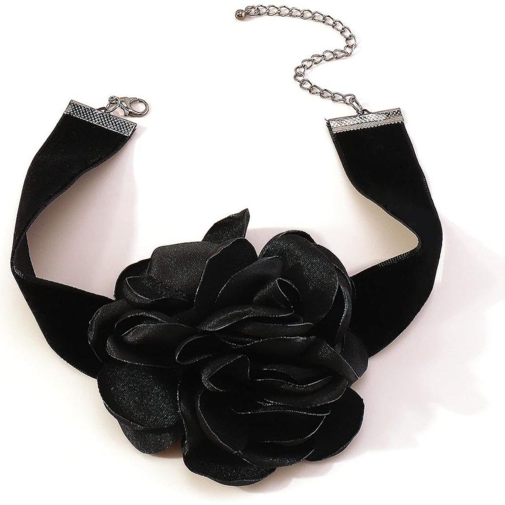Black Rose Choker Necklace