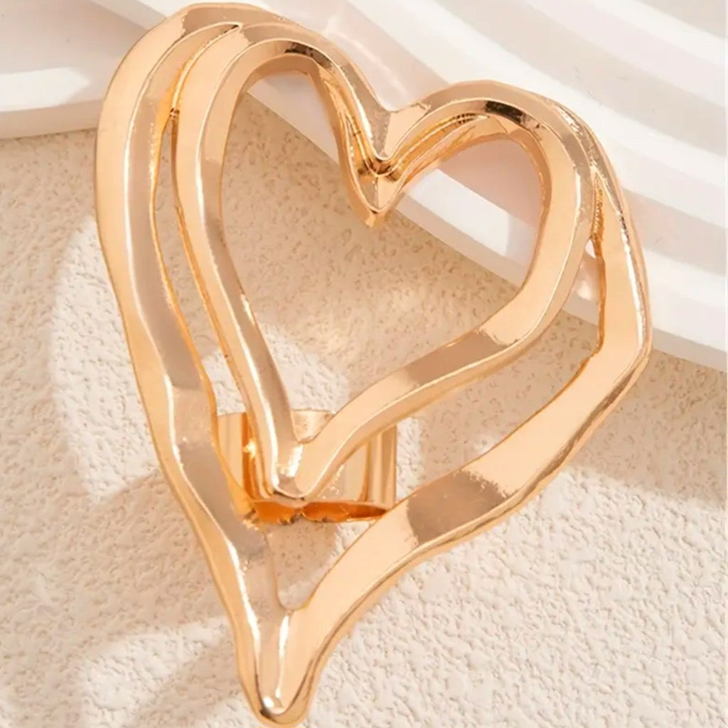 Double Hearted Statement Ring