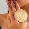 Round Aztec Statement Ring