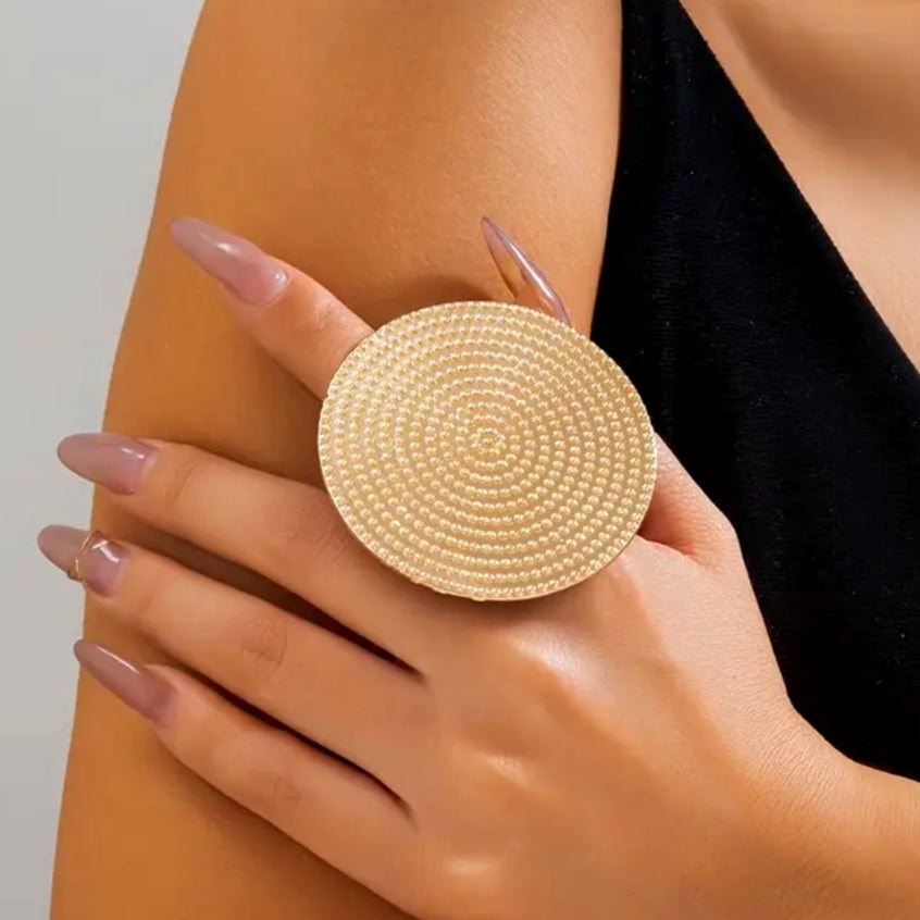 Round Aztec Statement Ring