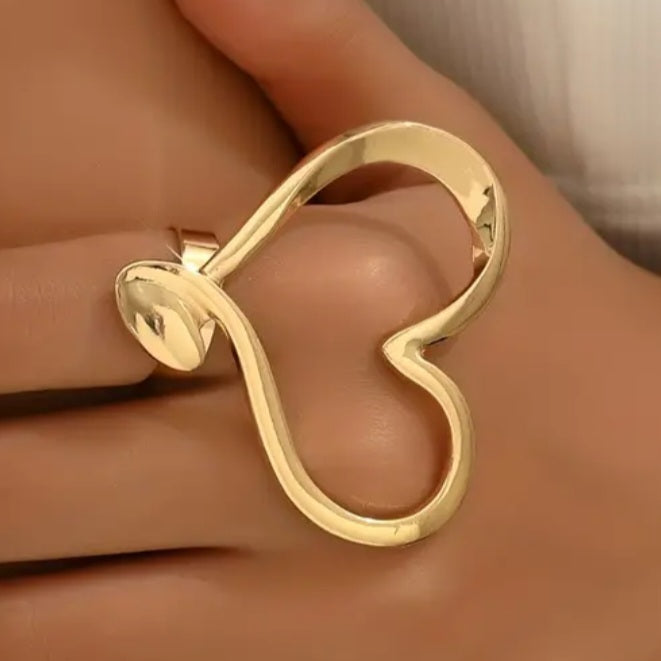 Open Hearted Statement Ring