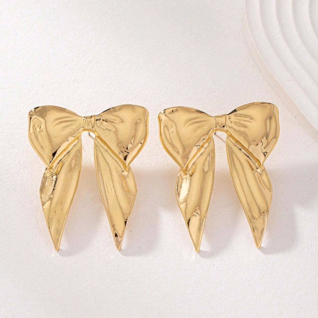 Golden Bow Chic Earrings