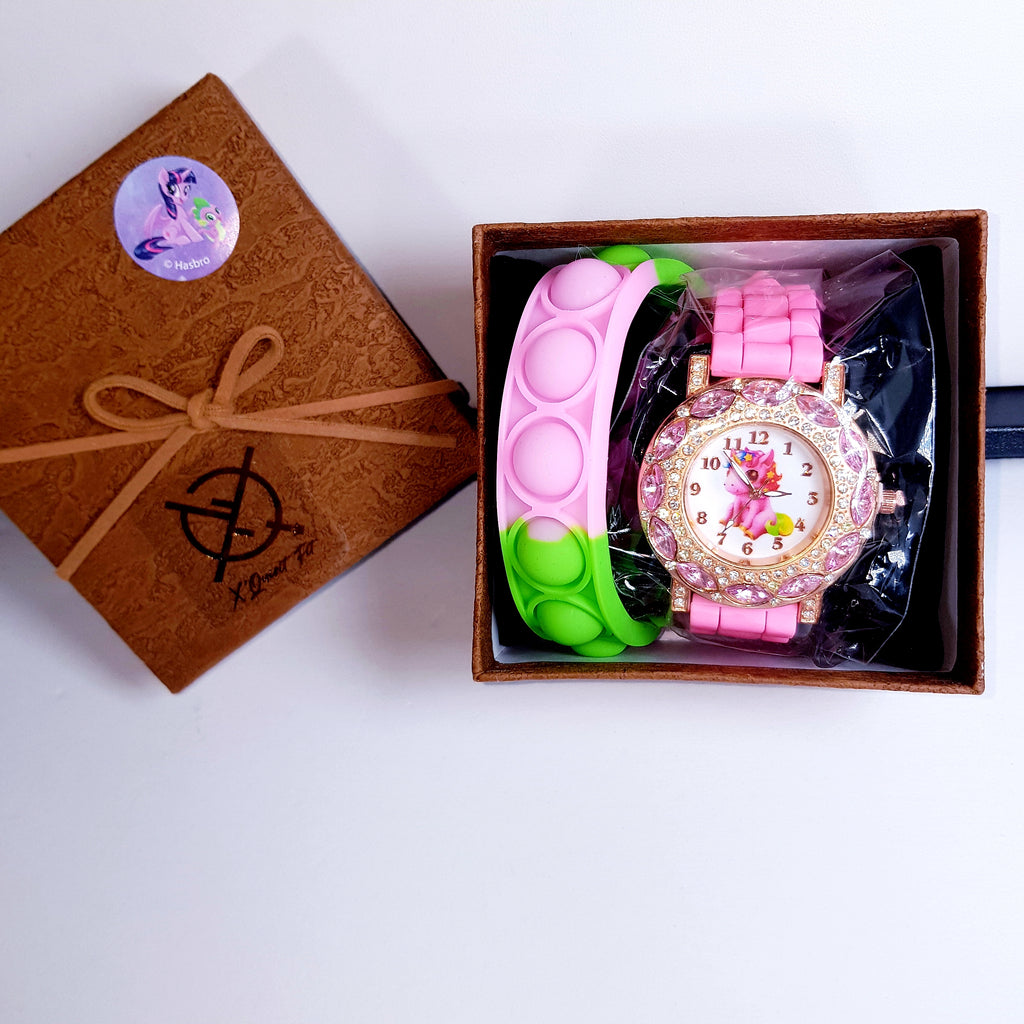 Jeweled Unicorn Pop It Watch Set