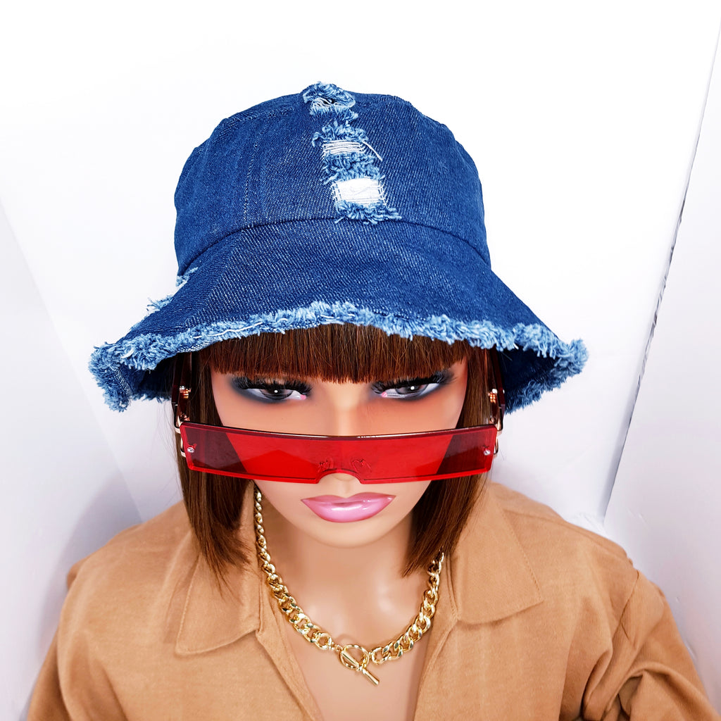 Distressed Denim Bucket Hat
