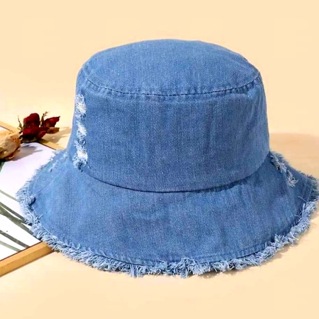 Distressed Denim Bucket Hat