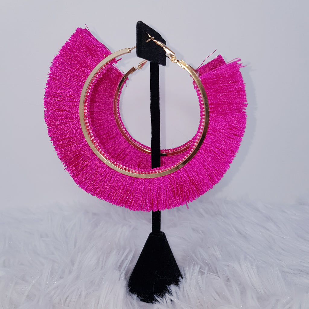 Total Connect Hoop Tassle Earrings