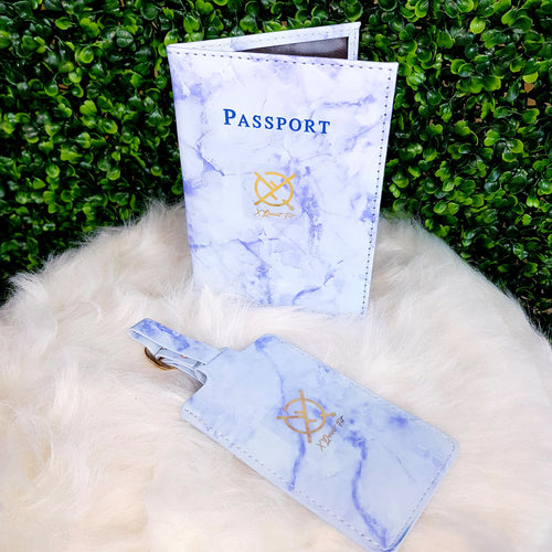 XQF Marble Passport Cover/ Luggage Tag Travel Set
