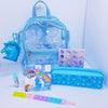 Clear Dash Unicorn Backpack Set