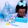 Clear Dash Unicorn Backpack Set