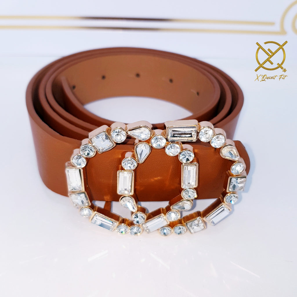 Jeweled Designer Buckle Belt