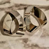 Geo Tear Drop Silver Earrings