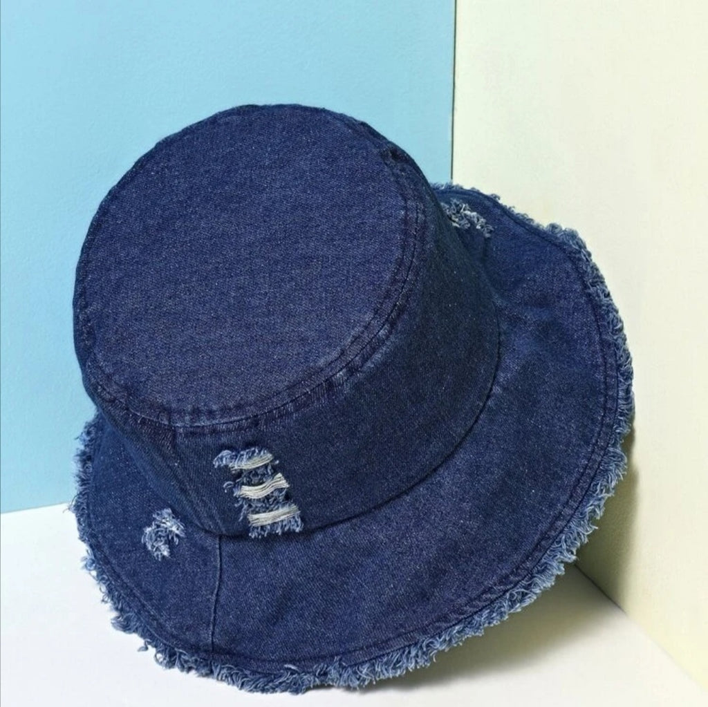 Distressed Denim Bucket Hat