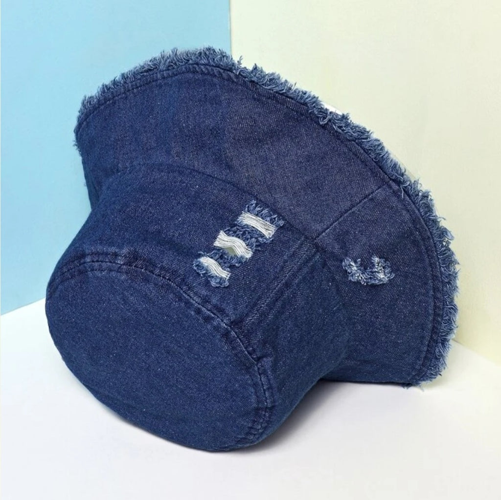 Distressed Denim Bucket Hat