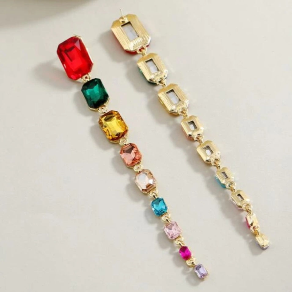 Rainbow Jeweled Earring